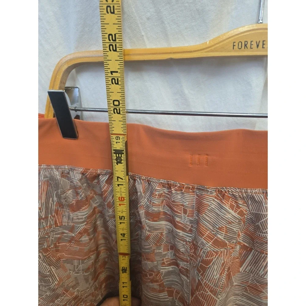 LULULEMON Pace Breaker Shorts Mens Large L Orange Gray Unlined Running Gym Adult